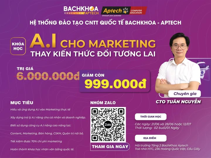 Khóa học A.I cho Marketing cùng